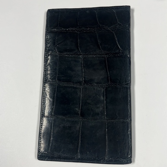 Genuine Alligator Skin Bifold Leather Long Wallet - Picture 2 of 9